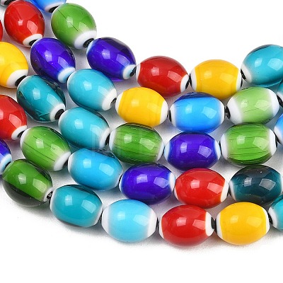 Handmade Millefiori Glass Beads LAMP-T027-01A-1