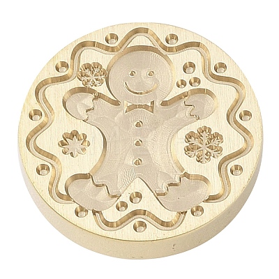 Christmas Series Wax Seal Brass Stamp Head LS-AJEW-M037-01G-21-1
