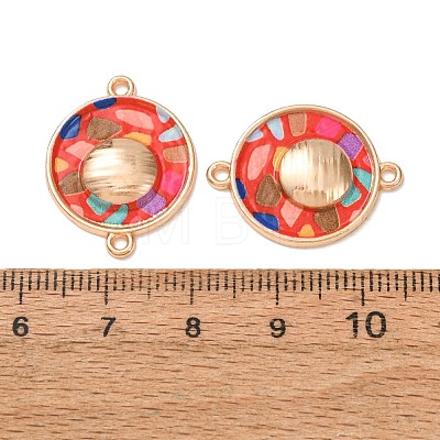 Printed Alloy Enamel Connector Charms AL-CBA2638-02-1