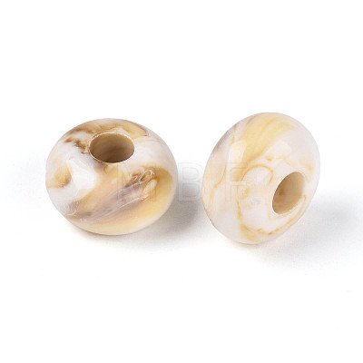 Two Tone Opaque Acrylic European Beads OACR-N157-07-1