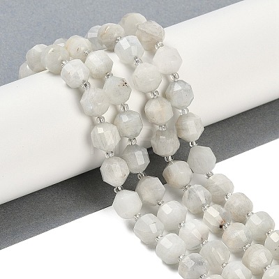 Natural White Moonstone Beads Strands G-O201B-127G-1