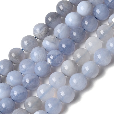 Natural Blue Lace Agate Beads Strands G-G346-A01-8mm-1