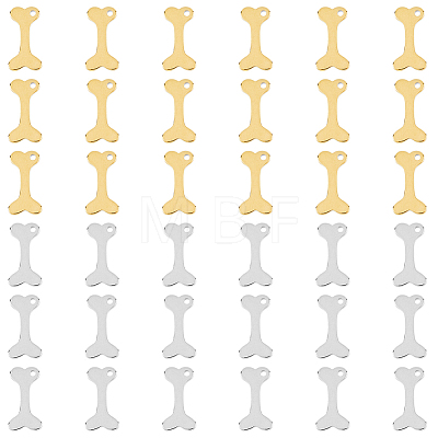 40Pcs 2 Colors 304 Stainless Steel Charms STAS-DC0012-66-1
