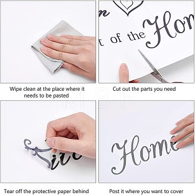 Rectangle with Word PVC Wall Stickers DIY-WH0228-136-1