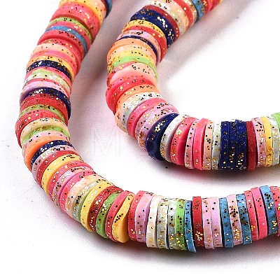 Handmade Polymer Clay Beads Strand X-CLAY-T018-04D-1