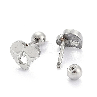 201 Stainless Steel Barbell Cartilage Earrings EJEW-R147-36-1