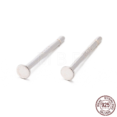 925 Sterling Silver Flat Pad  Stud Earring Findings STER-K167-045A-S-1