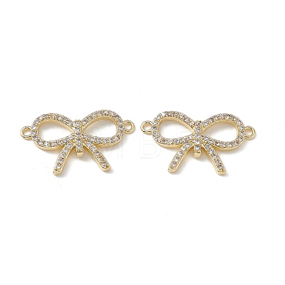 Brass Micro Pave Clear Cubic Zirconia Connector Charms KK-E068-VB067-1