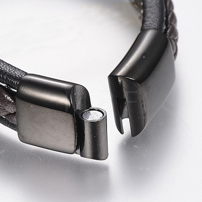 Braided Leather Cord Bracelets BJEW-H561-10A-1