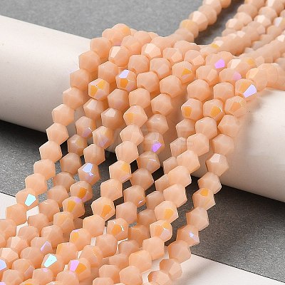 Opaque Solid Color Imitation Jade Glass Beads Strands EGLA-A039-P4mm-L06-1