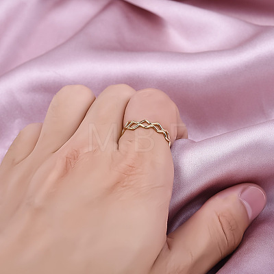 304 Stainless Steel Wave Round Ring FX7669-2-1
