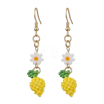 Handmade Glass Seed Beads Dangle Earrings EJEW-MZ00246-1