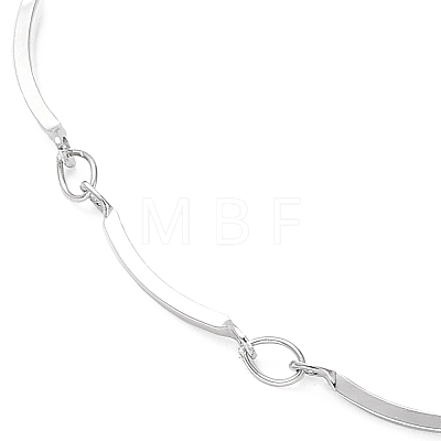 304 Stainless Steel Curved Bar Link Chain Necklaces NJEW-K249-18P-1