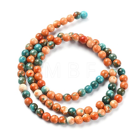 Synthetic Ocean White Jade Round Beads Strands G-YW0001-42A-1