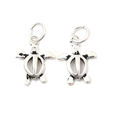 Ocean 925 Sterling Silver Hollow Turtle Charms STER-K188-13AS-1