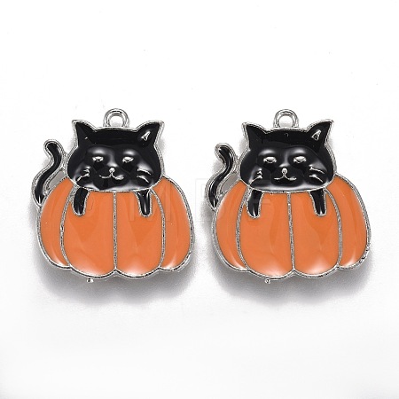 Autumn Theme Alloy Enamel Pendants ENAM-J649-06P-01-1