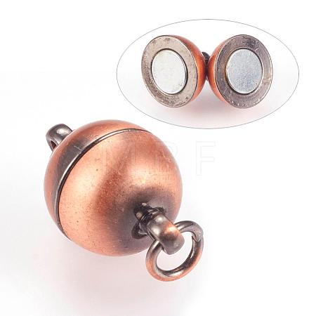 Brass Magnetic Clasps with Loops KK-K176-01R-1