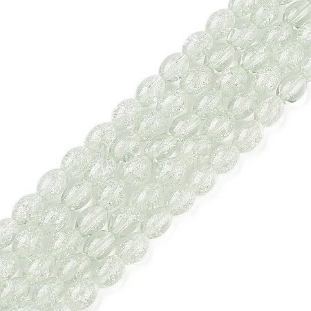 Transparent Crackle Glass Beads Strands DGLA-S085-6x8-01-1