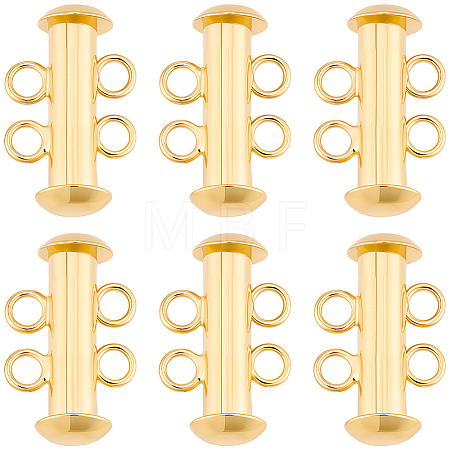 6Pcs Brass Slide Lock Clasps KK-BBC0027-58A-1