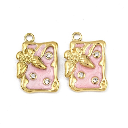 304 Stainless Steel Enamel Pendants STAS-L302-08G-1