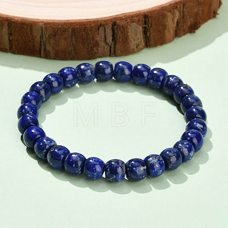 Grade AB+ Natural Lapis Lazuli Beads Stretch Bracelets BJEW-F523-06A-1