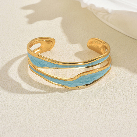Vintage Stainless Steel Open Cuff Bangles for Women UA0791-2-1