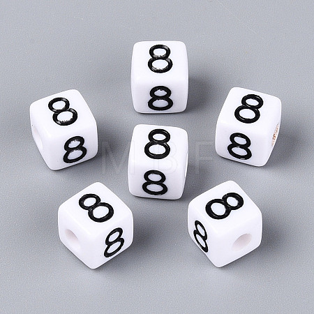 Opaque Acrylic European Large Hole Beads SACR-N020-01B-09-1