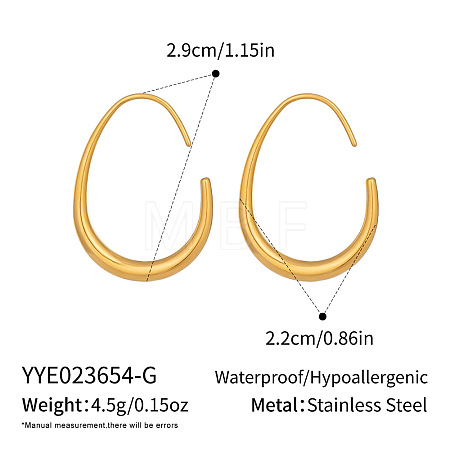 304 Stainless Steel Teardrop Dangle Earrings TS6139-1-1