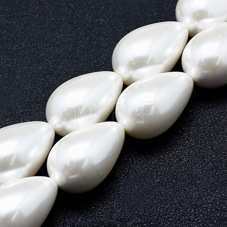 Electroplate Shell Pearl Beads Strands BSHE-G010-16x25mm-01-1