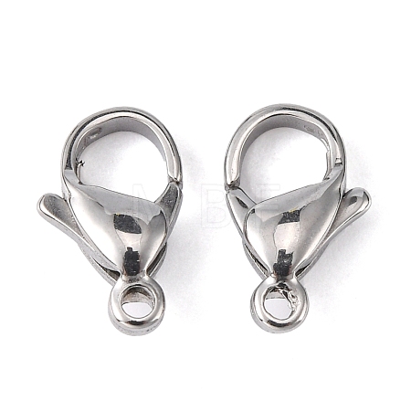 Tarnish Resistant 304 Stainless Steel Lobster Claw Clasps Hand Polished STAS-M262-01-12mm-1