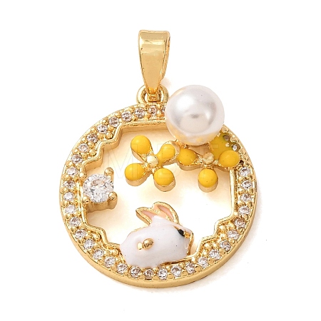 Brass Rhinestone Pendants RB-CBA2C2D-01G-1