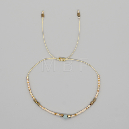 Adjustable Glass Seed Bead Braided Bead Bracelets for Women VT9382-46-1