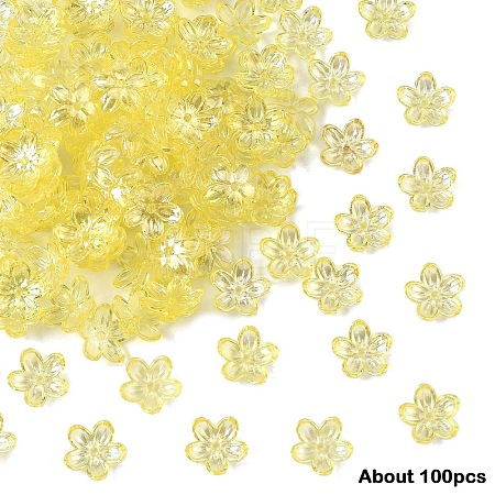 15g Transparent Acrylic Bead Caps TACR-YW0003-07C-1