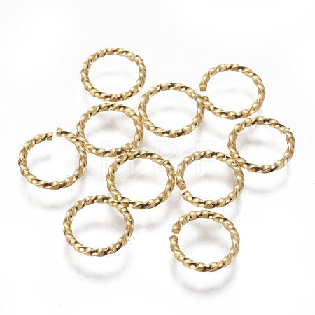 304 Stainless Steel Twisted Open Jump Rings STAS-L233-008D-G-1