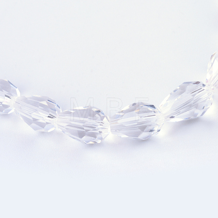 Transparent Glass Bead Strands GLAA-R024-6x8mm-06-1
