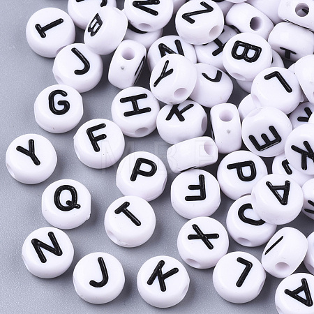 White Opaque Acrylic Beads X-SACR-R249-01M-1