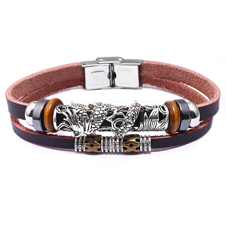 Leather Multi-strand Bracelets BJEW-F352-11M-1