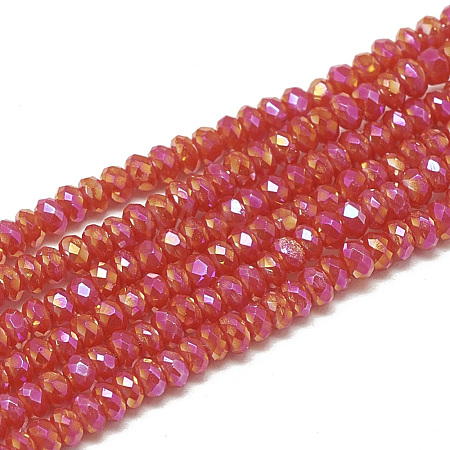 Electroplate Opaque Solid Color Glass Beads Strands EGLA-Q112-B09-1