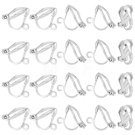 40Pcs 925 Sterling Silver Clip-on Earring Findings STER-BC0004-56B-1