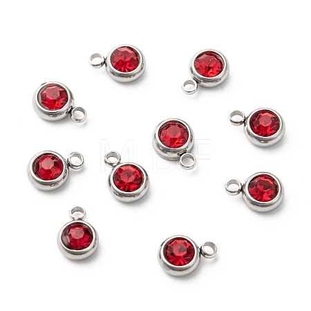 201 Stainless Steel Rhinestone Charms STAS-S068-07-1