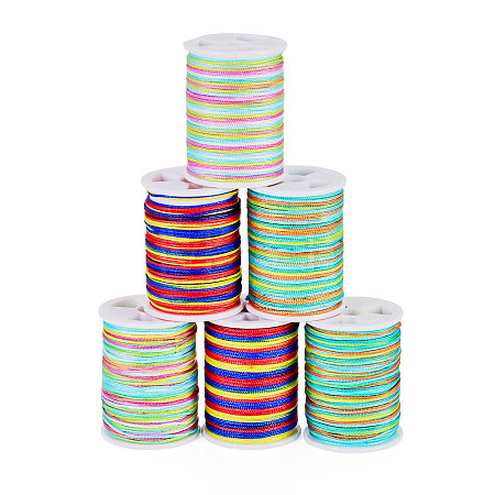 6Rolls 6 Styles Segment Dyed Polyester Thread NWIR-TA0001-47A-1