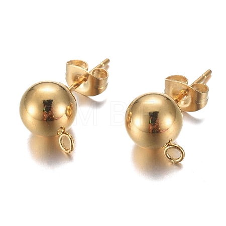 304 Stainless Steel Stud Earring Findings X-STAS-P148-07G-A-1