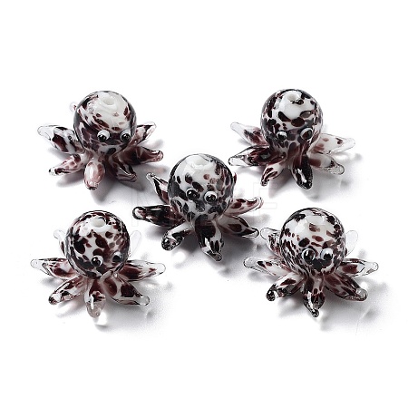 Handmade Bumpy Lampwork Beads Strands LAMP-N021-37G-01-1