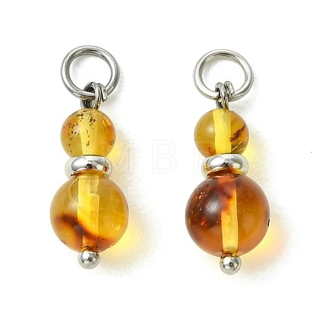 Natural Amber Pendants PALLOY-JF05977-1