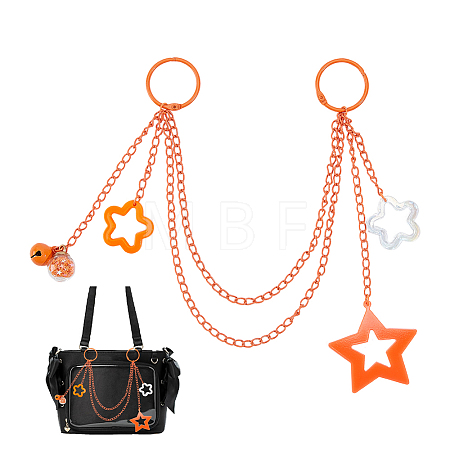 Acrylic Star Charm Iron Chain Bag Decorative Chains HJEW-OC00295-1