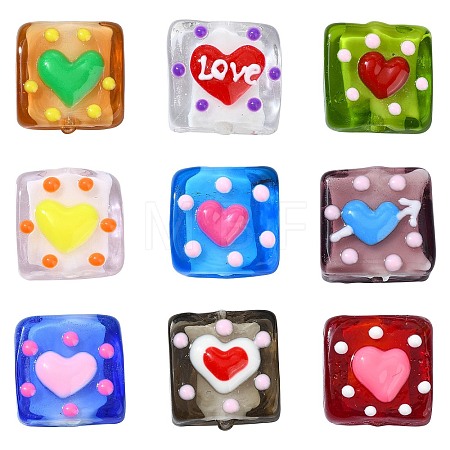 9Pcs 9 Colors Handmade Lampwork Beads LAMP-CJ0002-05-1