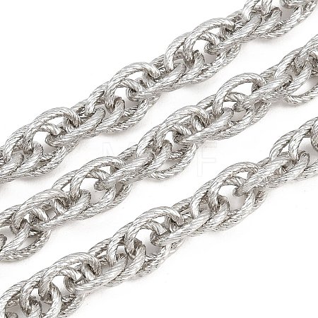304 Stainless Steel Textured Rope Chains CHS-C022-04P-1