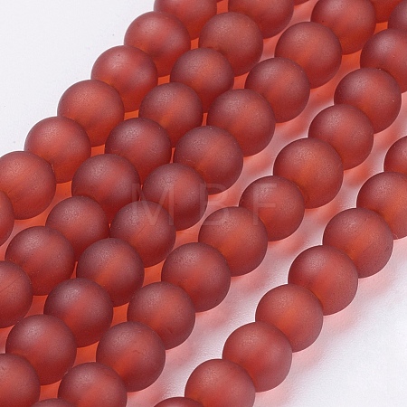 Baking Paint Transparent Glass Bead Strands GLAA-S031-6mm-06-1