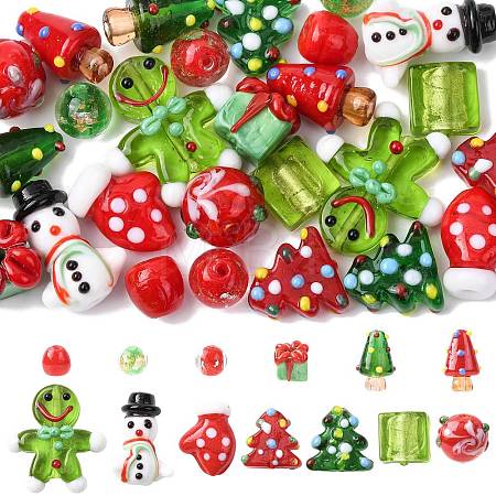 26Pcs 13 Styles Handmade Lampwork Beads LAMP-FS0001-75-1