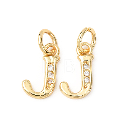 Brass Micro Pave Cubic Zirconia Charms KK-I382-03G-J-1